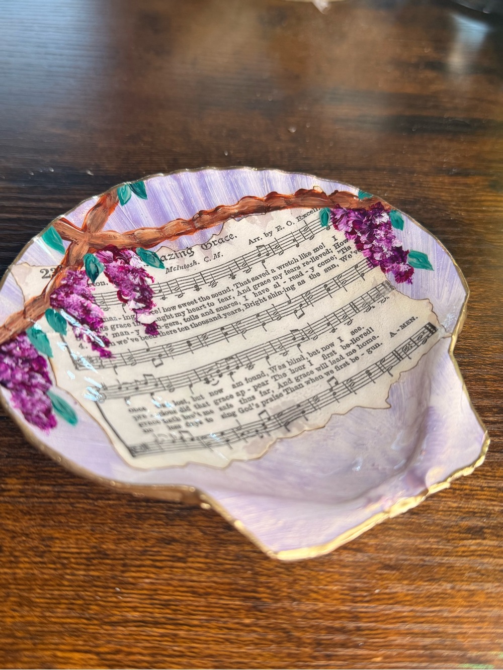 Decorative Lavender Music Sheet Trinket Dish